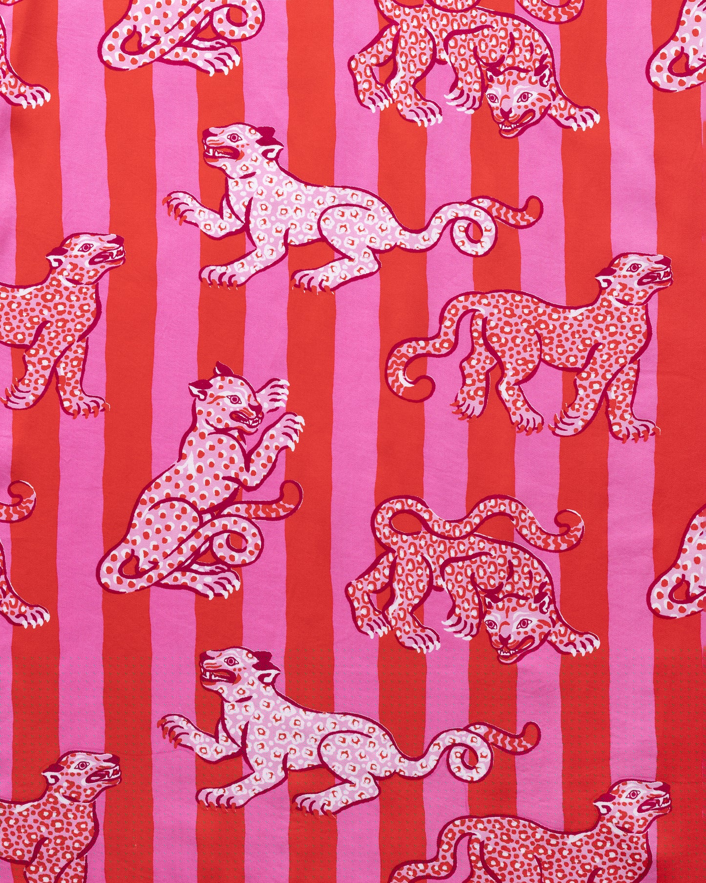 Leopard Stripes - Eco Satin Wildest Dreams Set - Pink Cabana - Printfresh