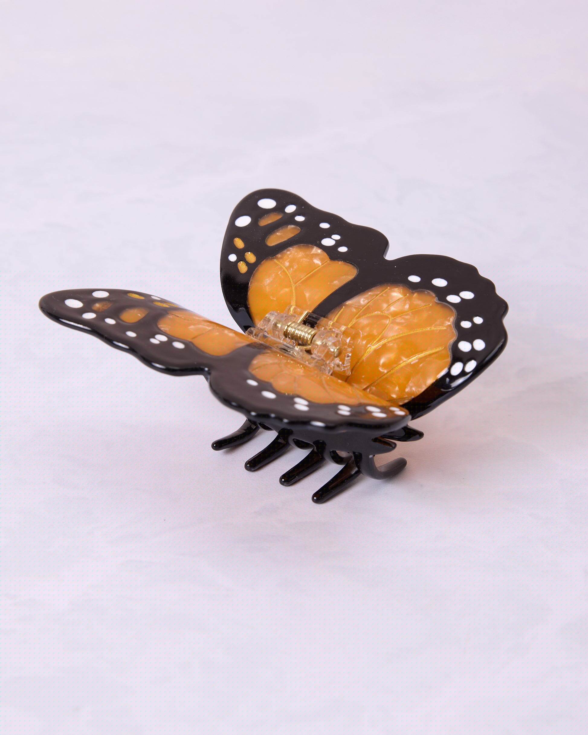 Monarch Butterfly - Hand-Painted Claw Hair Clip - Solar Eclipse - Printfresh