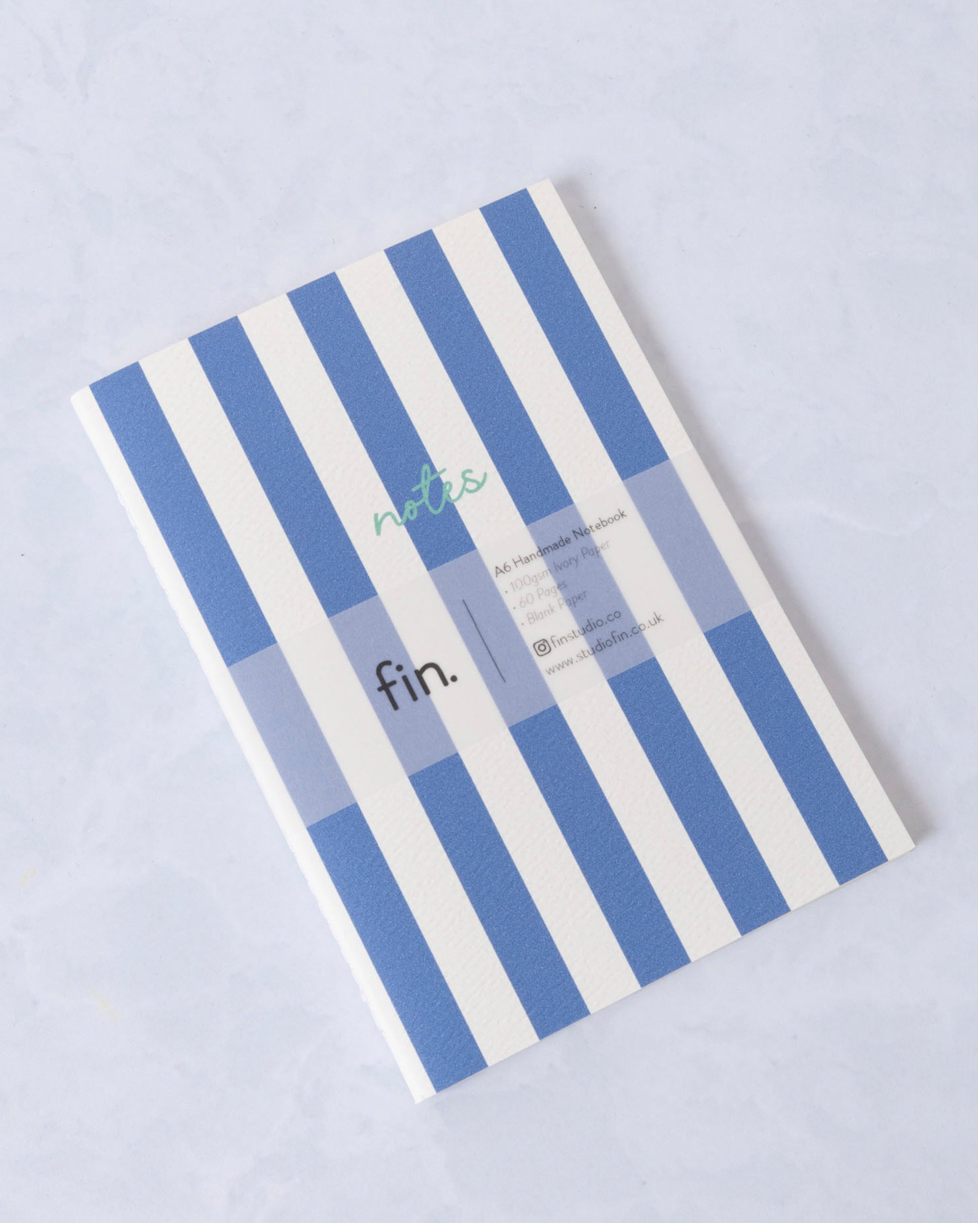Navy - Cabana Striped Notebook - Fin Studio - Printfresh
