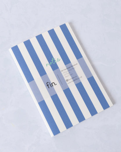 Navy - Cabana Striped Notebook - Fin Studio - Printfresh
