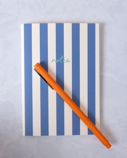 Navy - Cabana Striped Notebook - Fin Studio - Printfresh