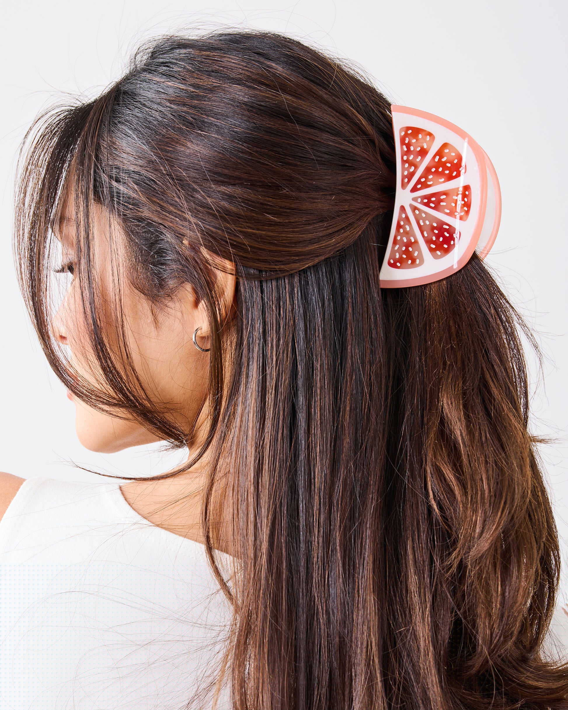 Pink Grapefruit - Hand-Painted Claw Hair Clip - Jenny Lemons - Printfresh