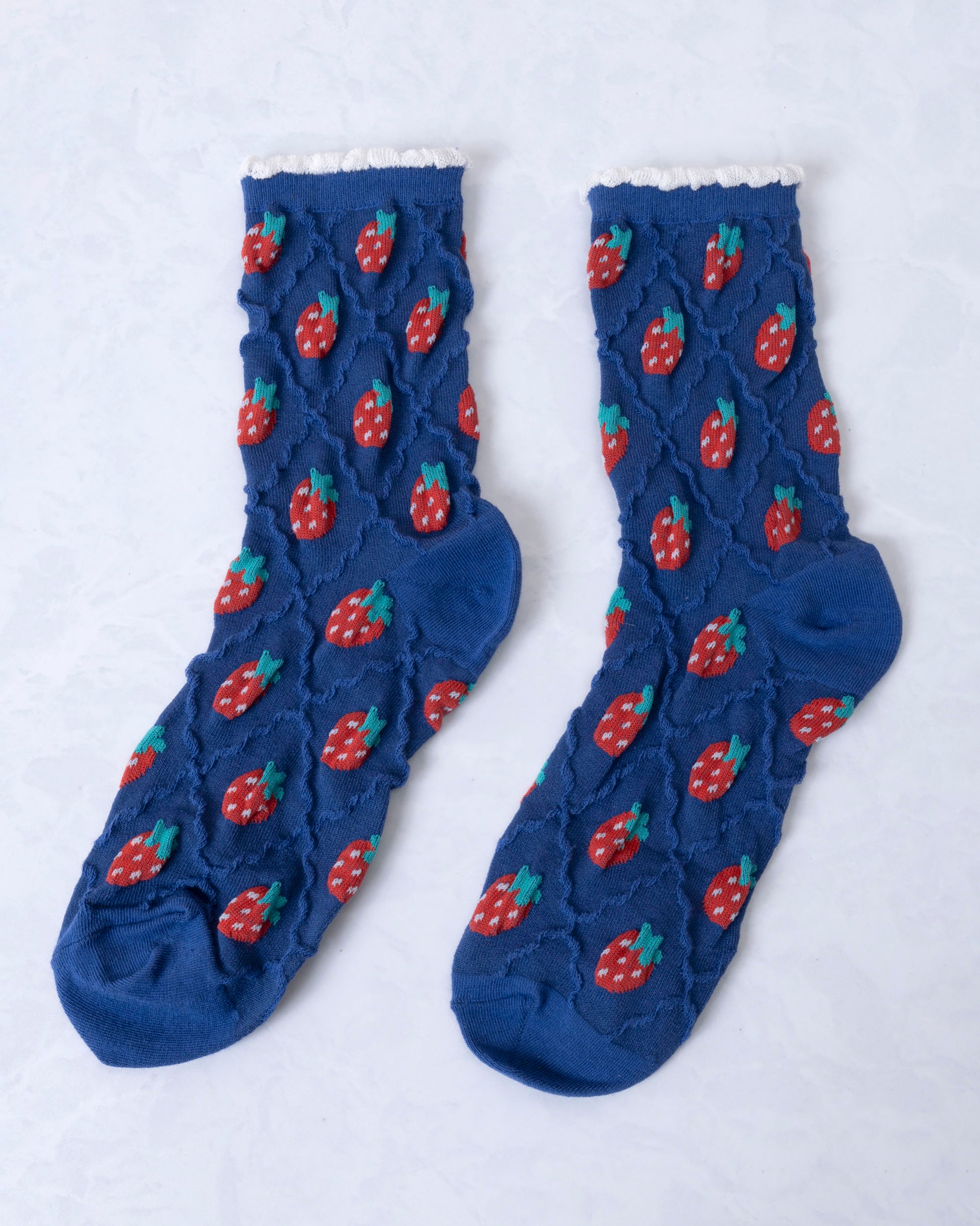 Blue Strawberry - Retro Casual Socks - Tiepology - Printfresh