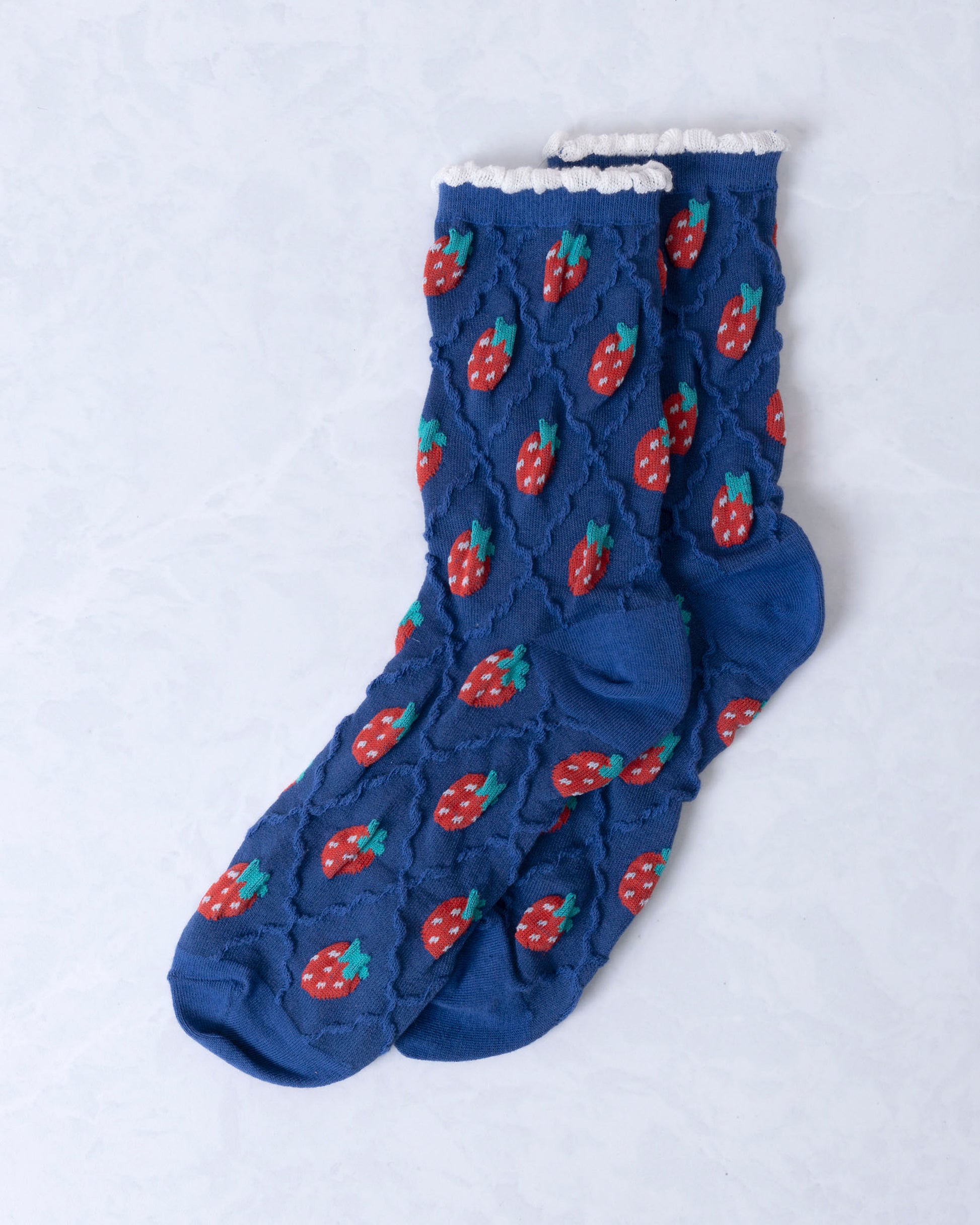 Blue Strawberry - Retro Casual Socks - Tiepology - Printfresh
