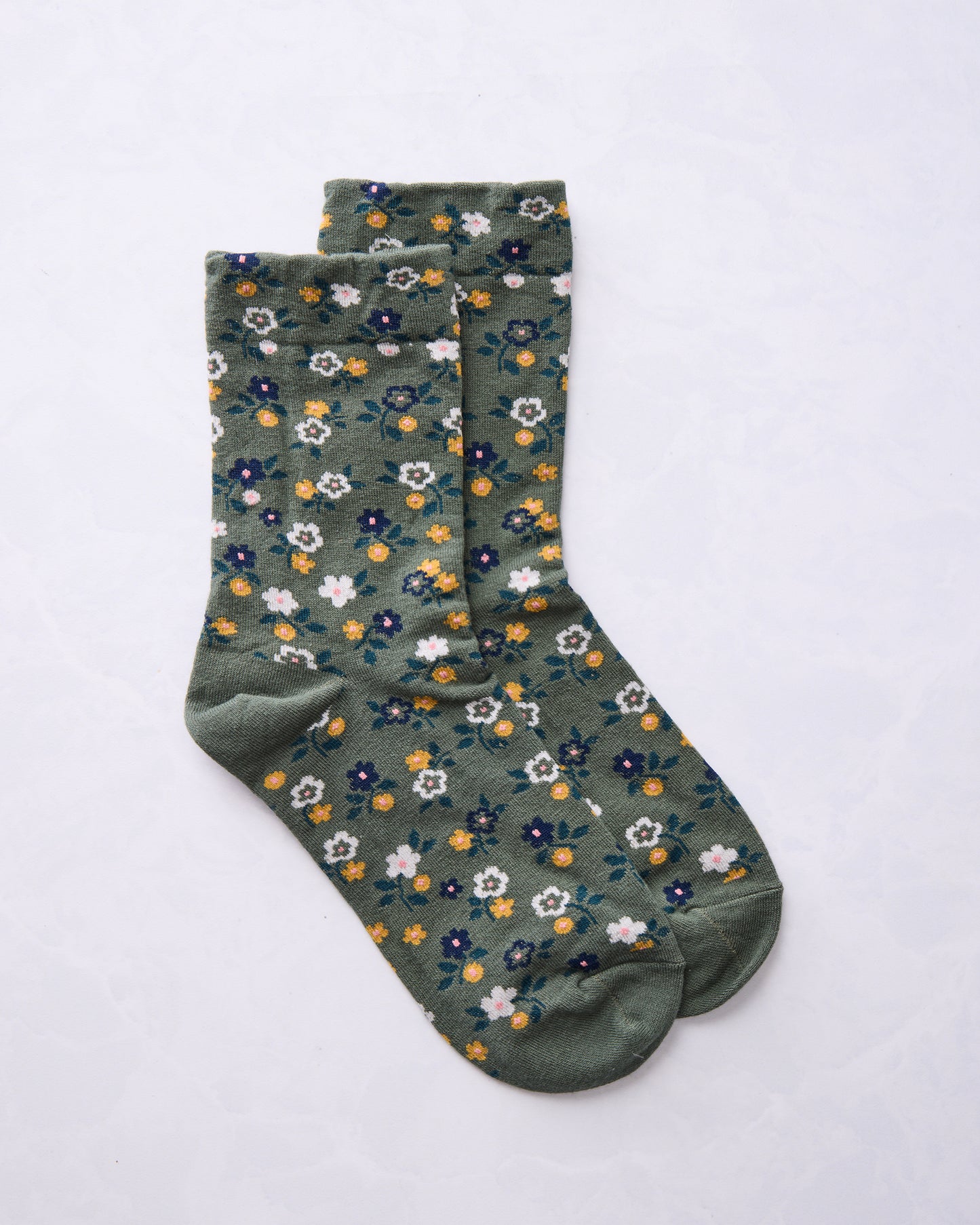 Green - Garden flower socks - Tiepology - Printfresh