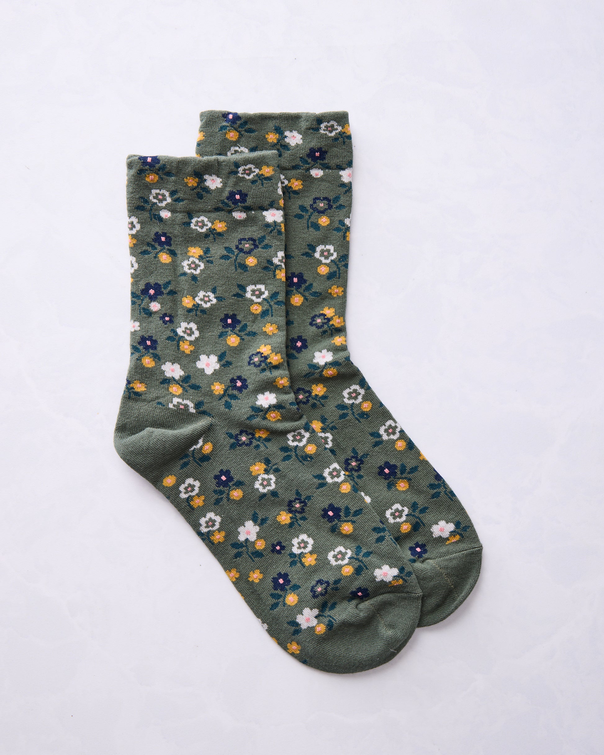 Green - Garden flower socks - Tiepology - Printfresh