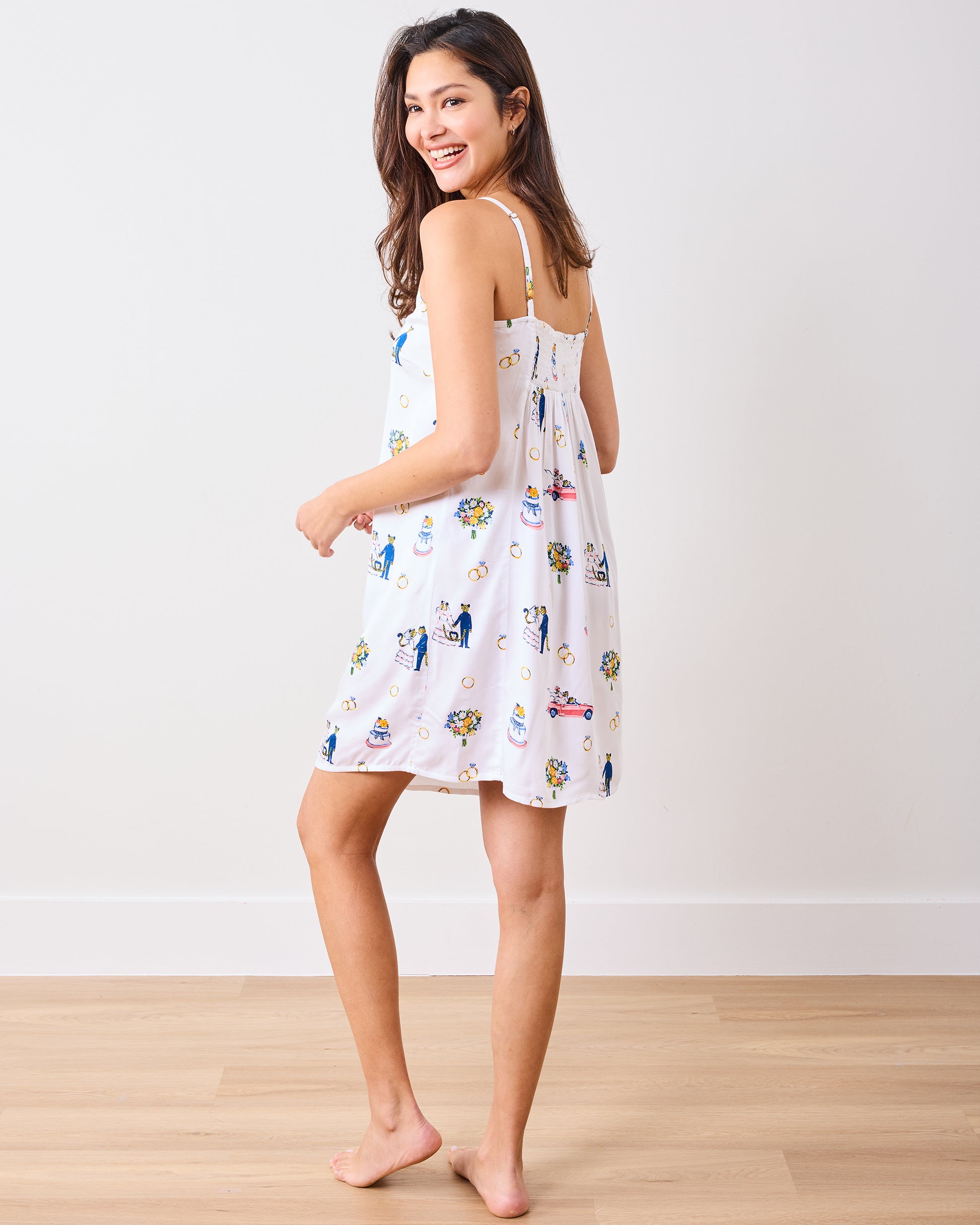 Happily Ever After - Eco Satin Chic To Sleep Shortie - Cloud - Printfresh