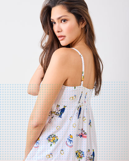 Happily Ever After - Eco Satin Chic To Sleep Shortie - Cloud - Printfresh