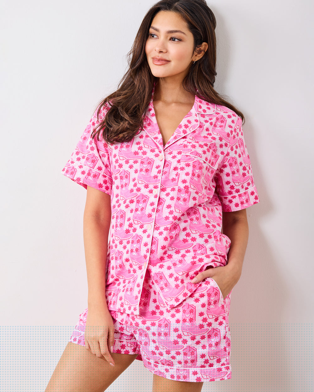Rhinestone Cowgirl - Short PJ Set - Party Pink - Printfresh