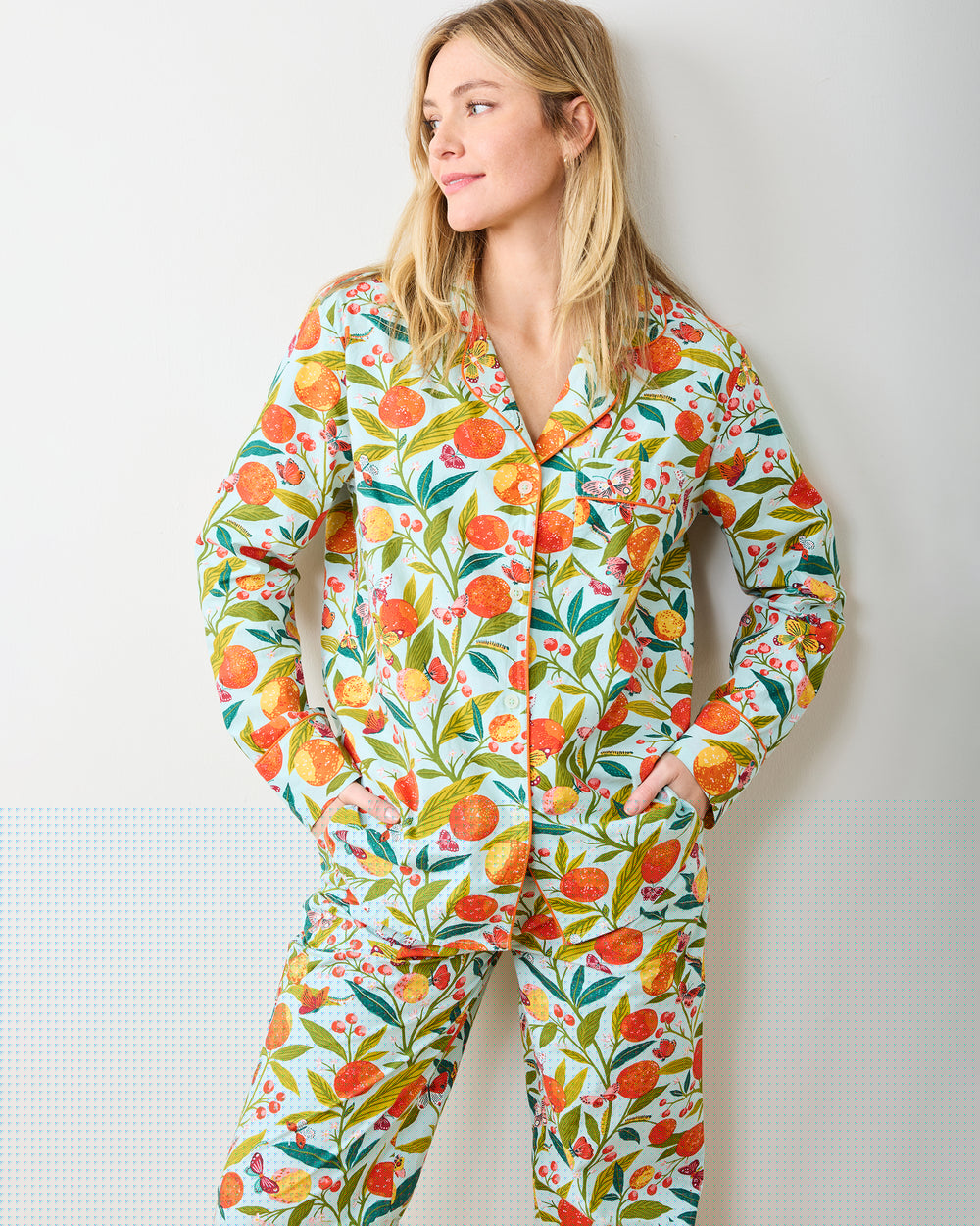 Butterfly Grove - Long PJ Set - Soft Blue - Printfresh