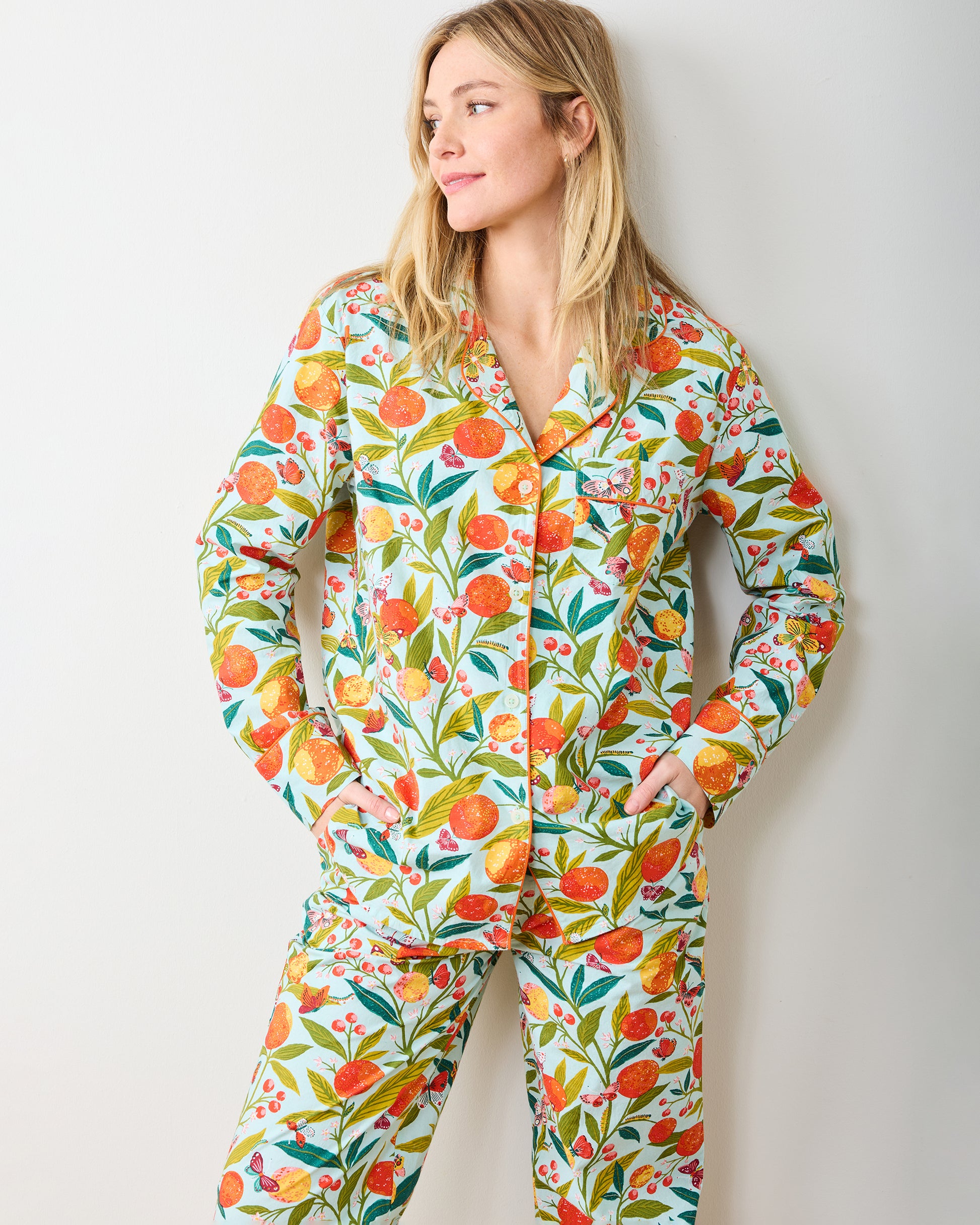 Butterfly Grove - Long PJ Set - Soft Blue - Printfresh