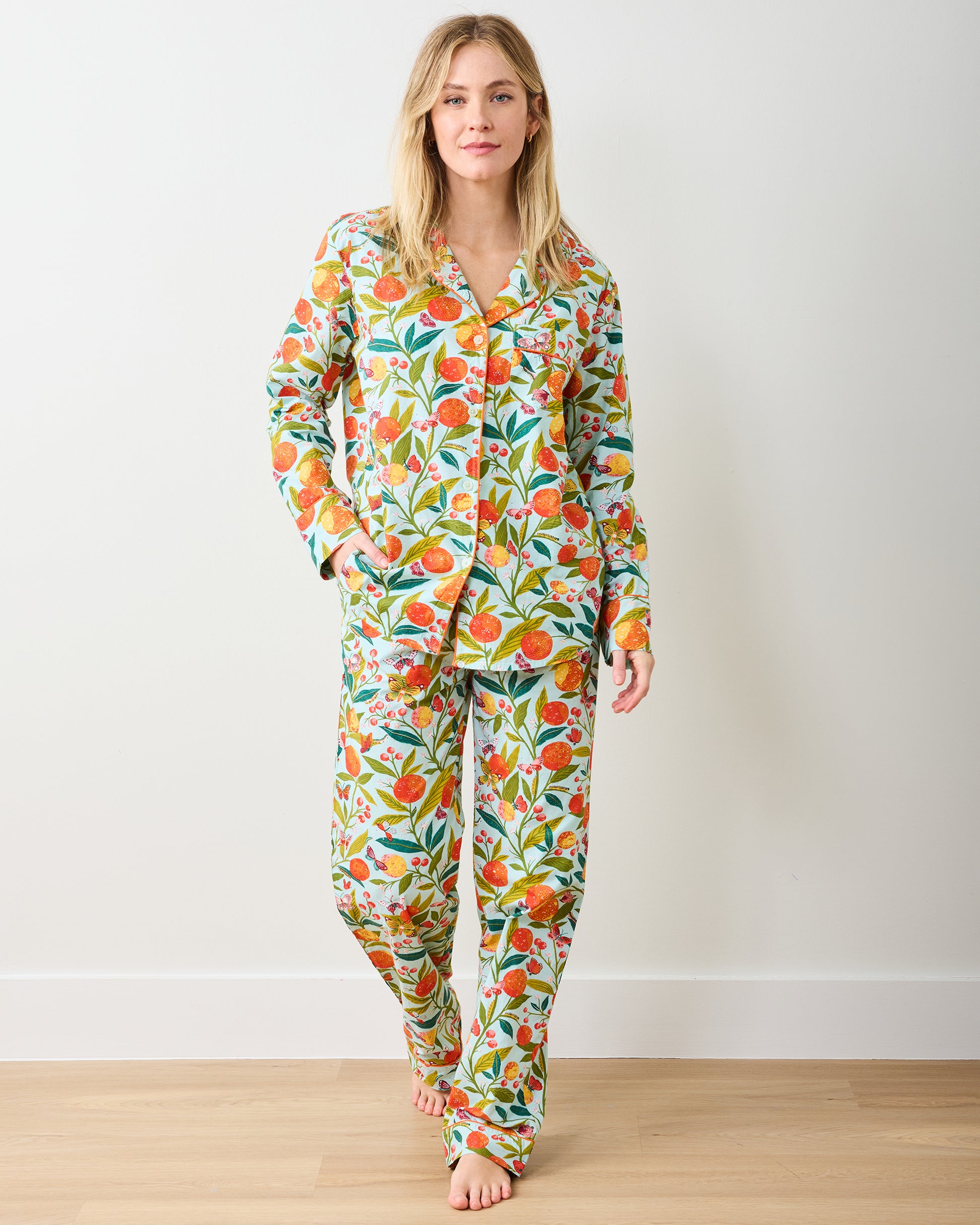 Butterfly Grove - Long PJ Set - Soft Blue - Printfresh