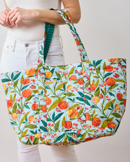 Butterfly Grove - Weekend Bag With Pouch - Soft Blue - Printfresh