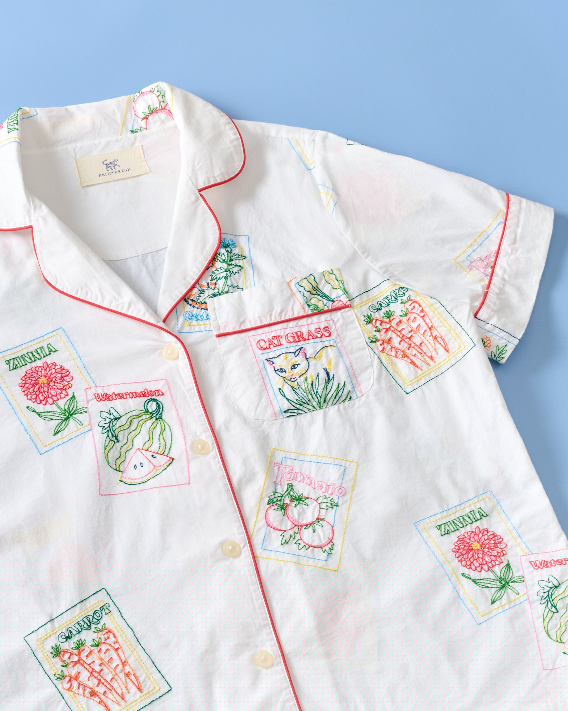 Seed Packets - Short PJ Set - Cloud - Printfresh