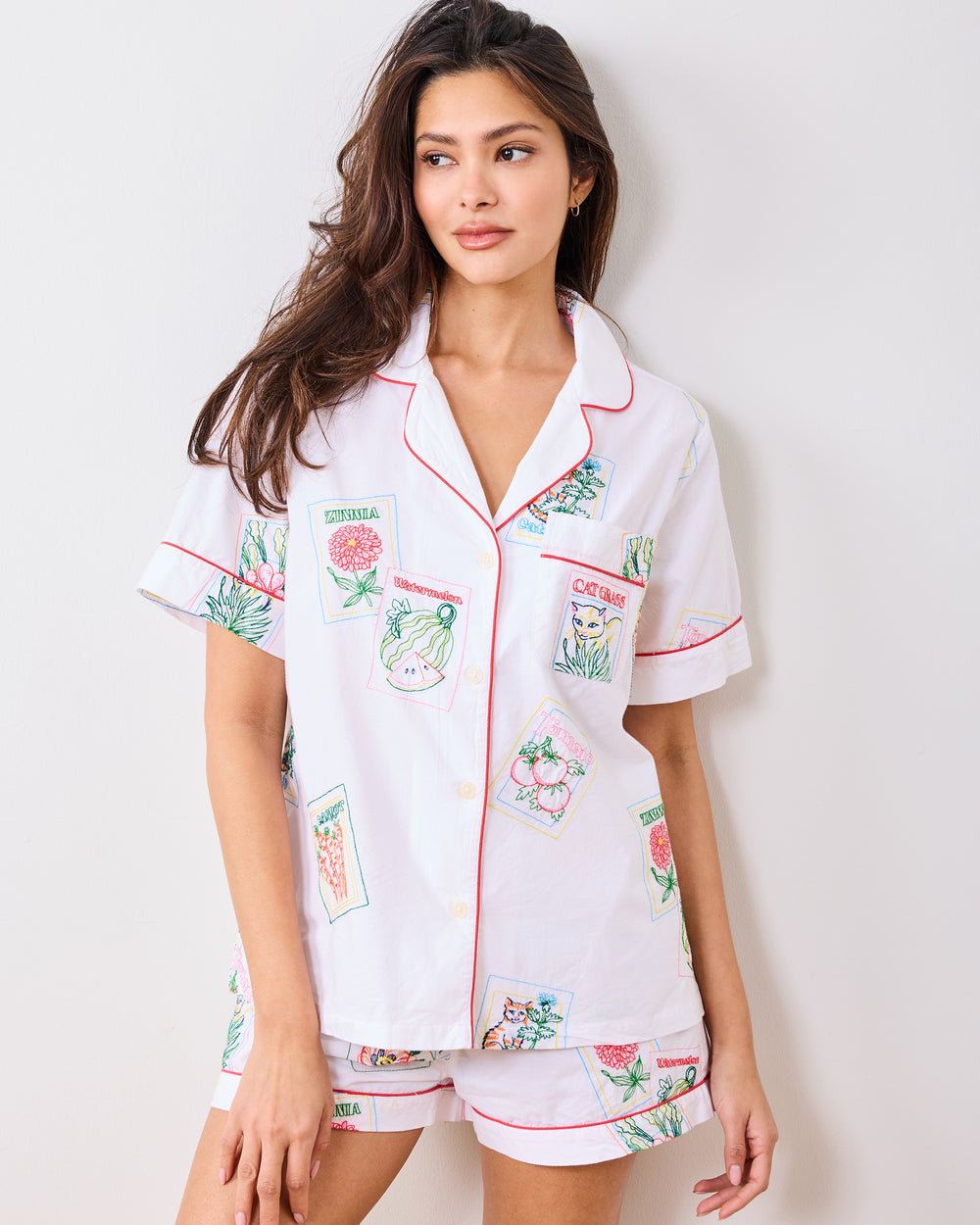 Seed Packets - Short PJ Set - Cloud - Printfresh