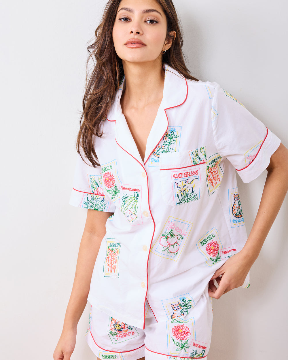 Seed Packets - Short PJ Set - Cloud - Printfresh