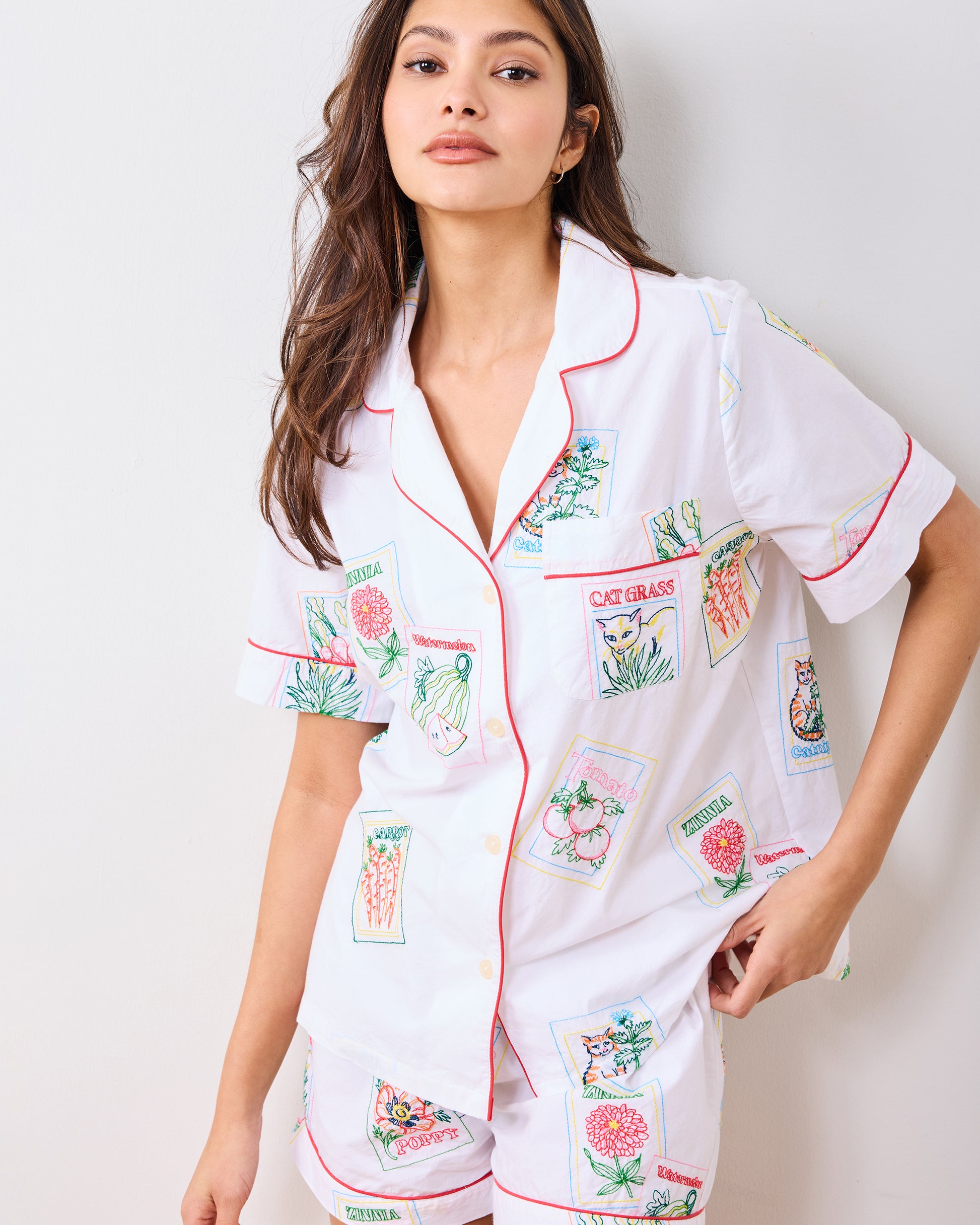 Seed Packets - Short PJ Set - Cloud - Printfresh