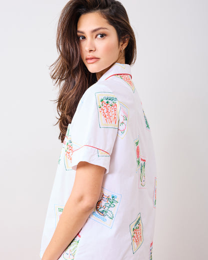 Seed Packets - Short PJ Set - Cloud - Printfresh