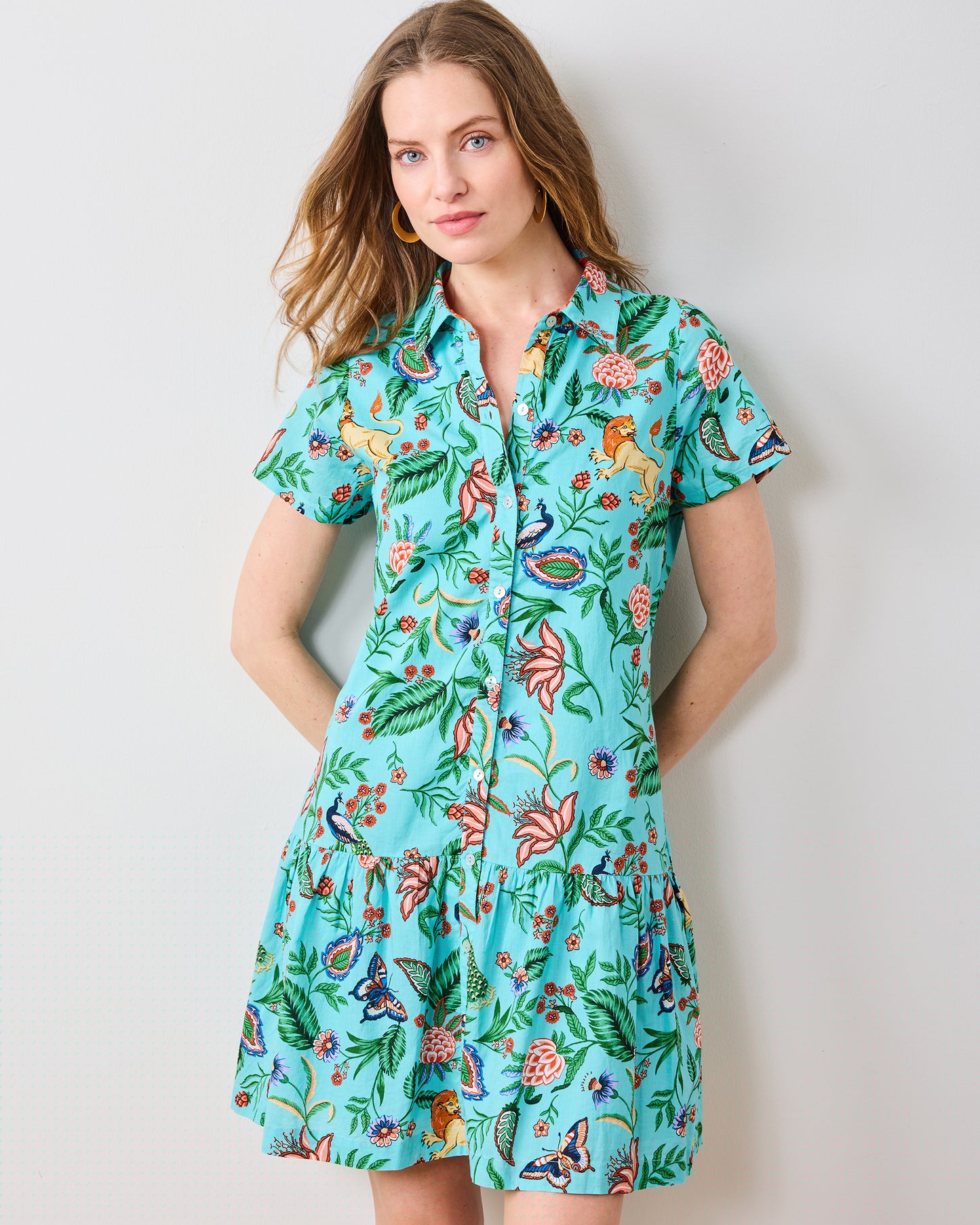 Garden District - Gracie Dress - Caribbean Blue - Printfresh