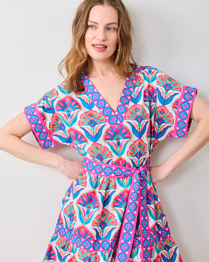 Geo Floral - Atlantic Dress - Fuschia Cloud - Printfresh