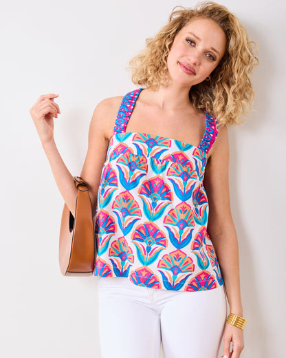 Geo Floral - Mila Top - Fuschia Cloud - Printfresh