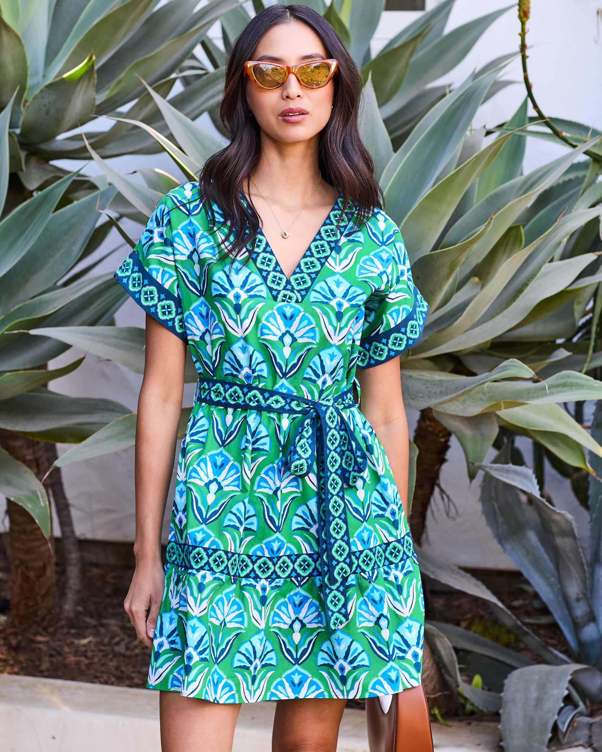 Geo Floral - Atlantic Dress - Green Juice - Printfresh