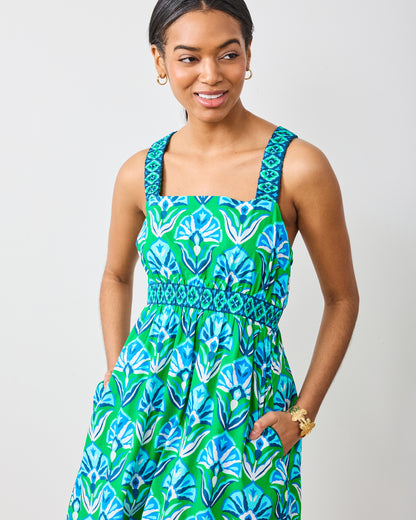 Geo Floral - Coastal Dress - Green Juice - Printfresh