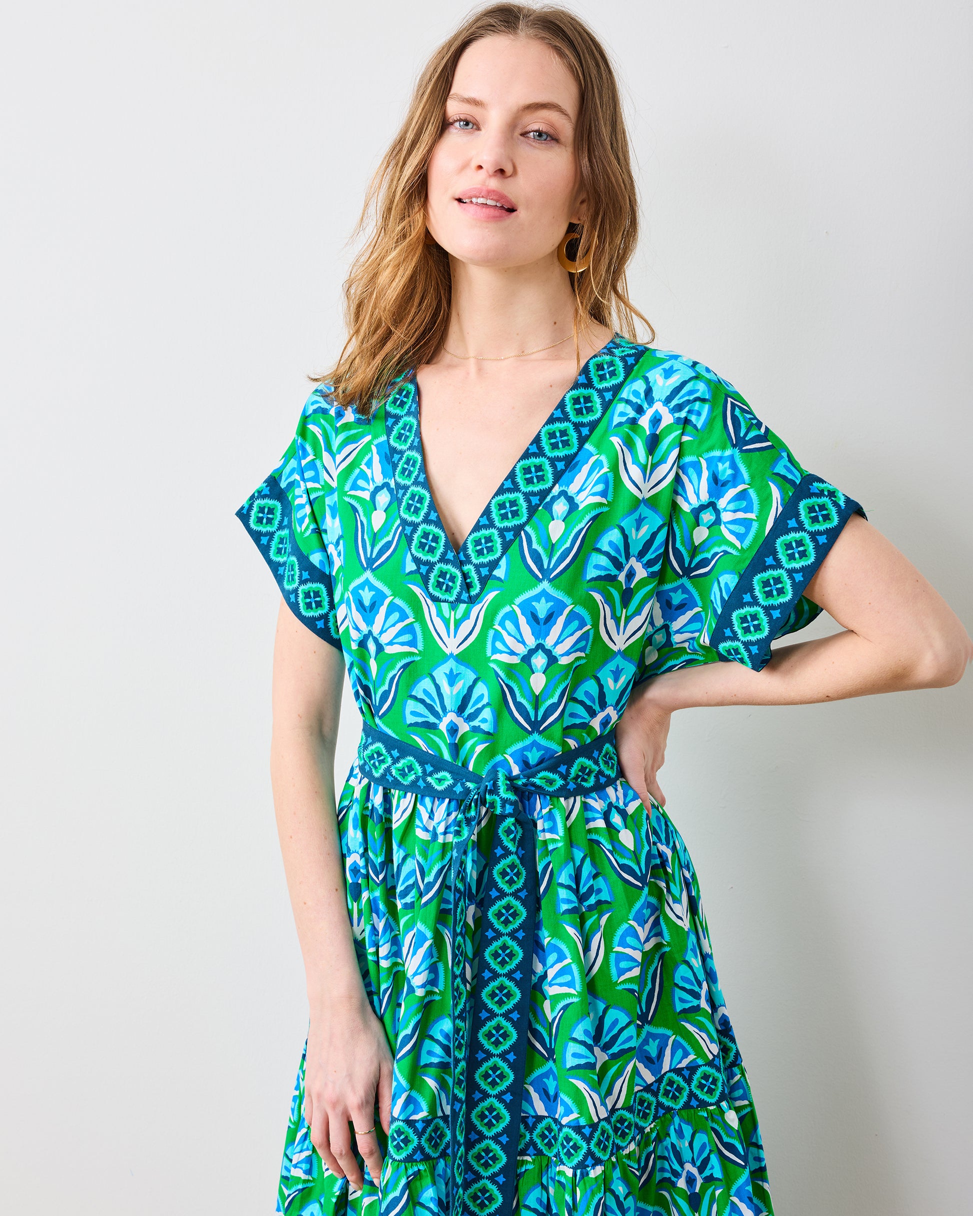 Geo Floral - Harbour Dress - Green Juice - Printfresh