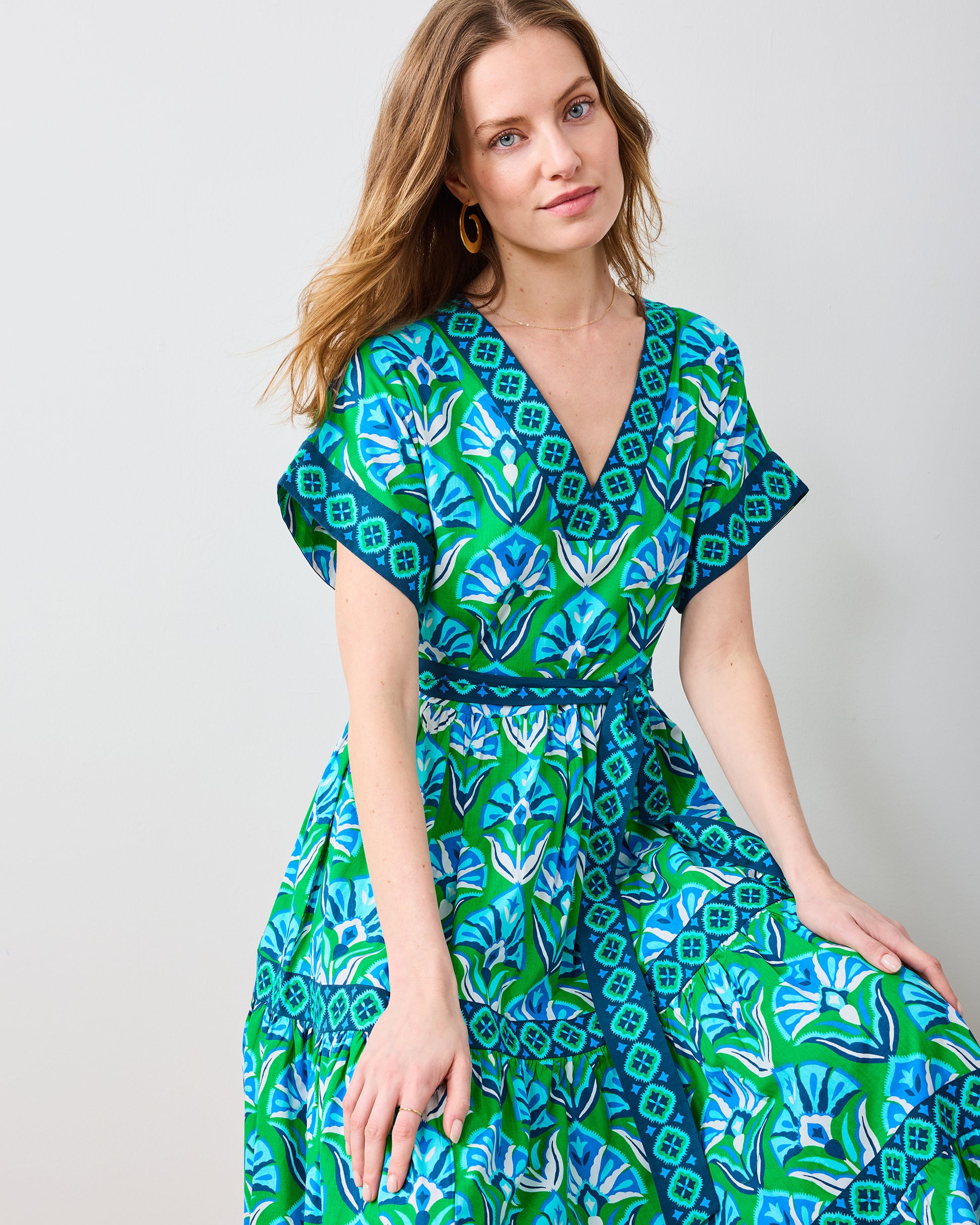 Geo Floral - Harbour Dress - Green Juice - Printfresh