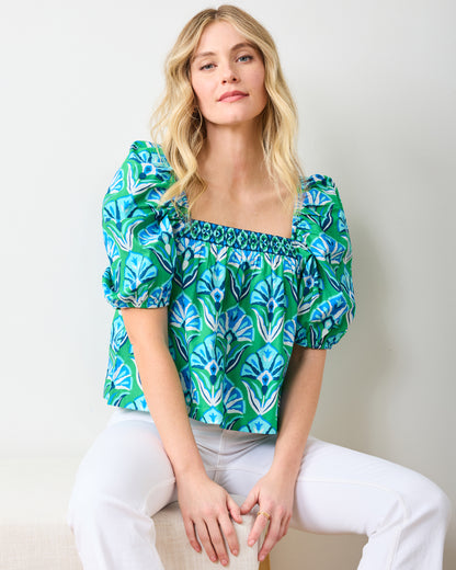 Geo Floral - Margot Blouse - Green Juice - Printfresh