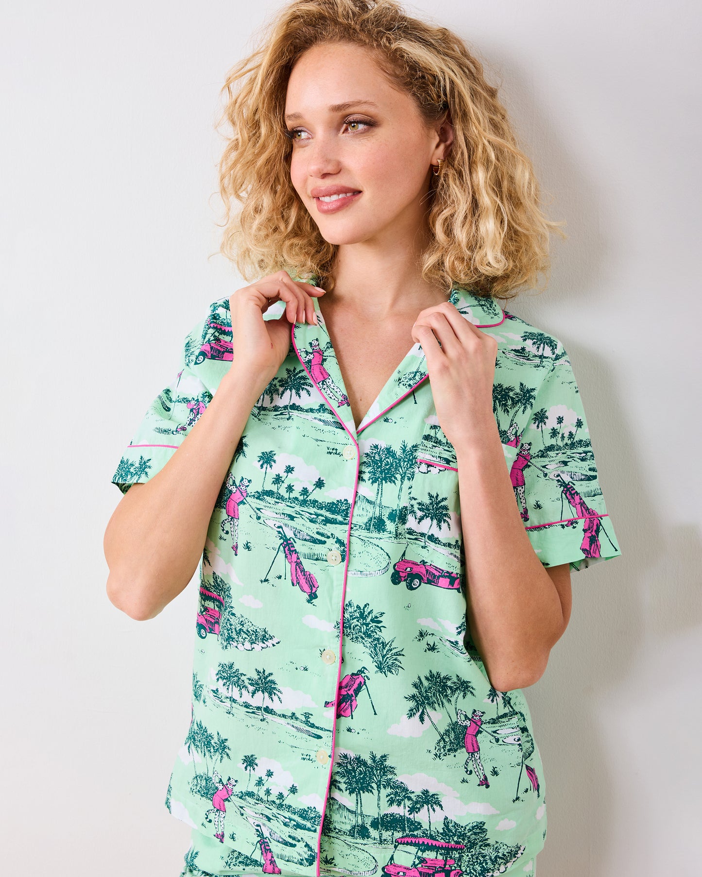 Golf Toile - Short PJ Set - Putting Green - Printfresh