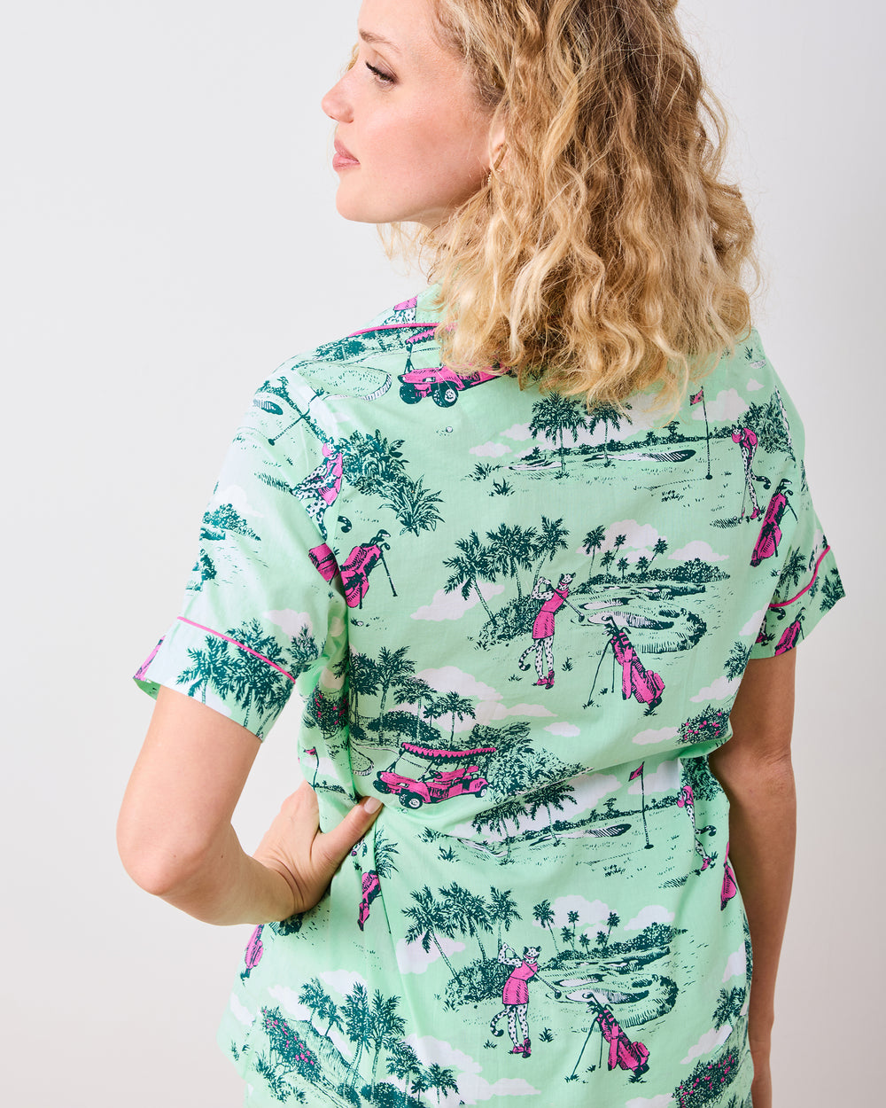 Golf Toile - Short PJ Set - Putting Green - Printfresh