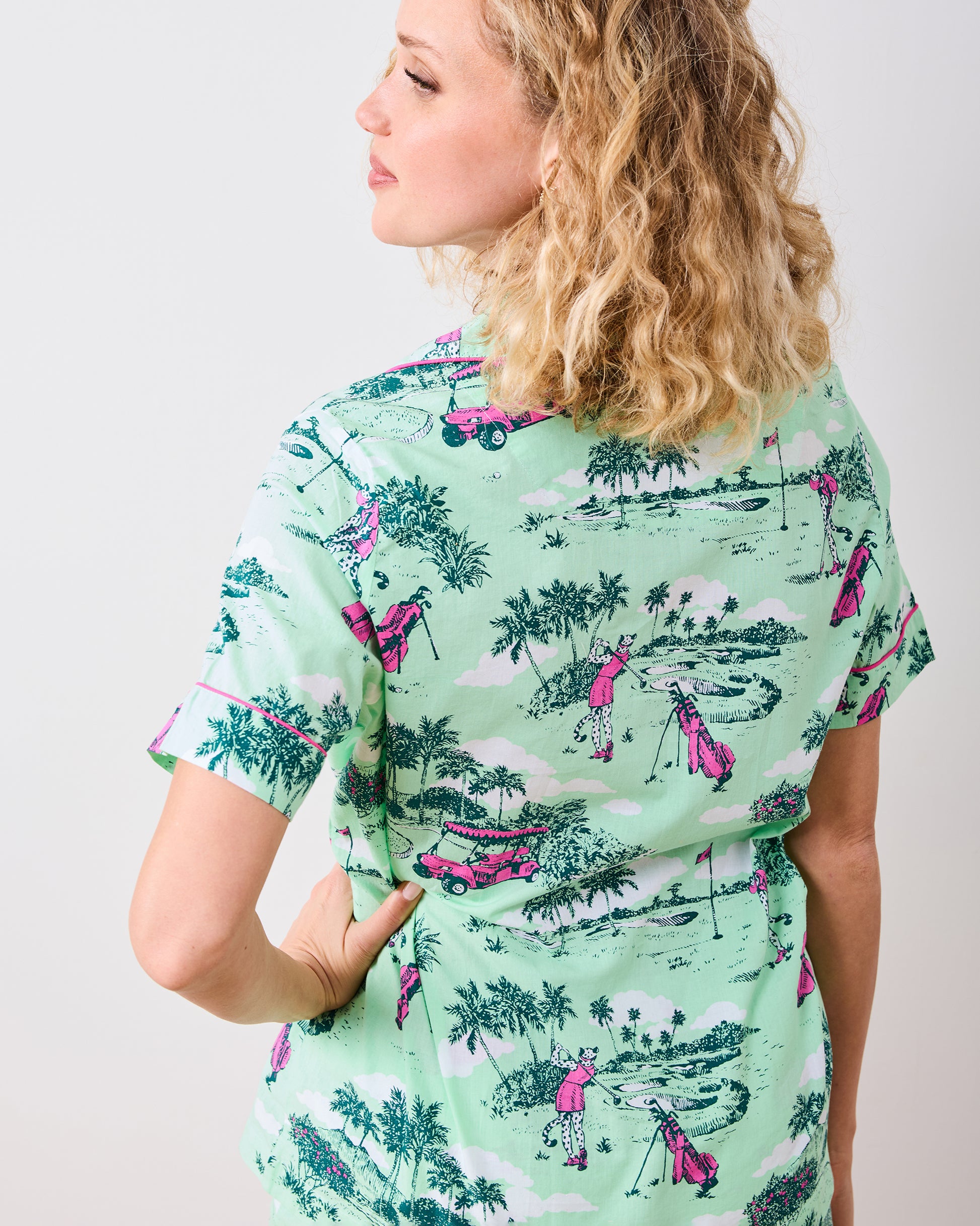 Golf Toile - Short PJ Set - Putting Green - Printfresh