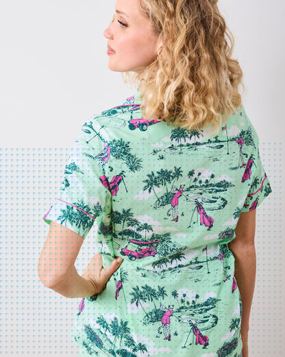 Golf Toile - Short PJ Set - Putting Green - Printfresh