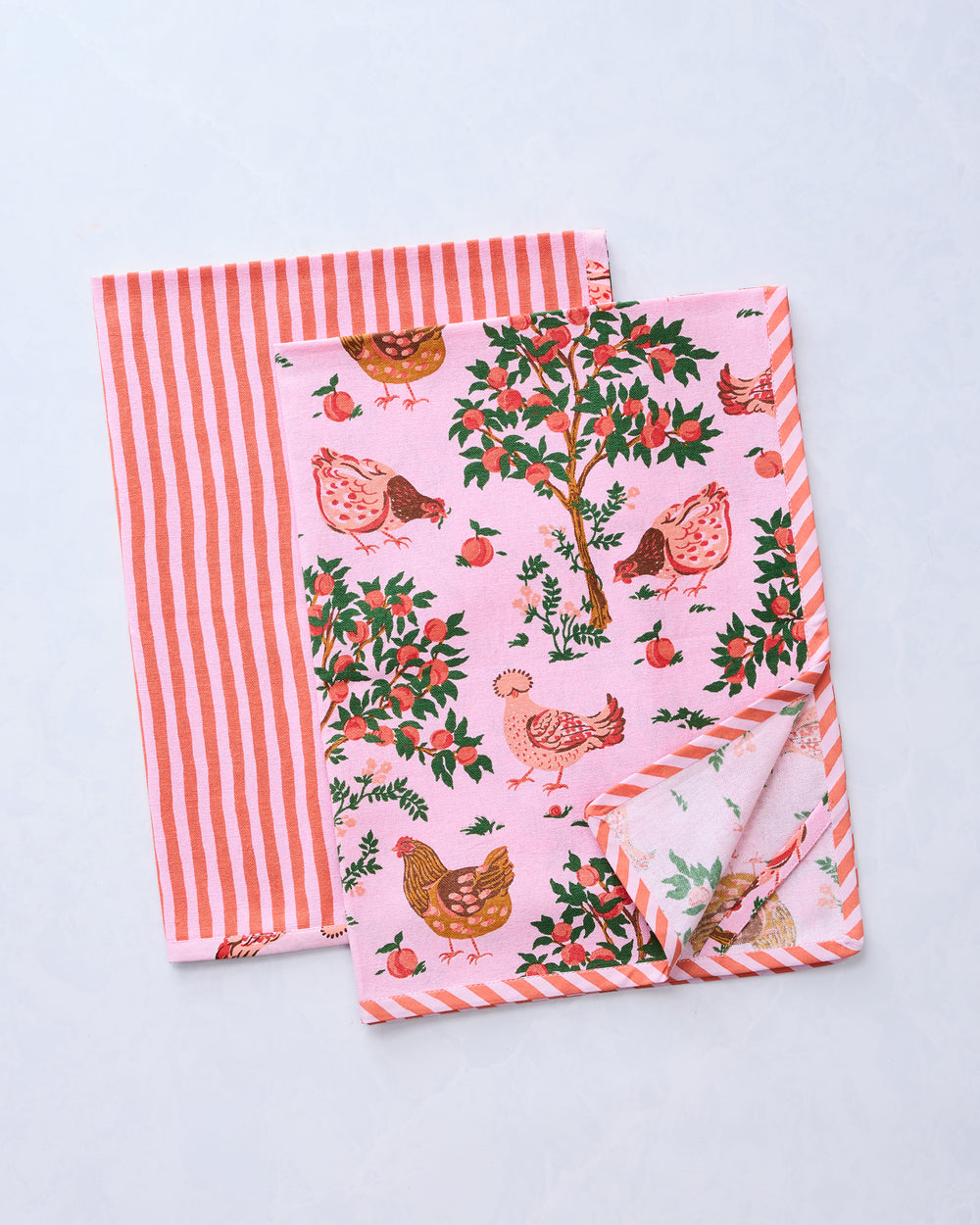 Hen House - Tea Towels Set Of 2 - Ballet Pink - Printfresh