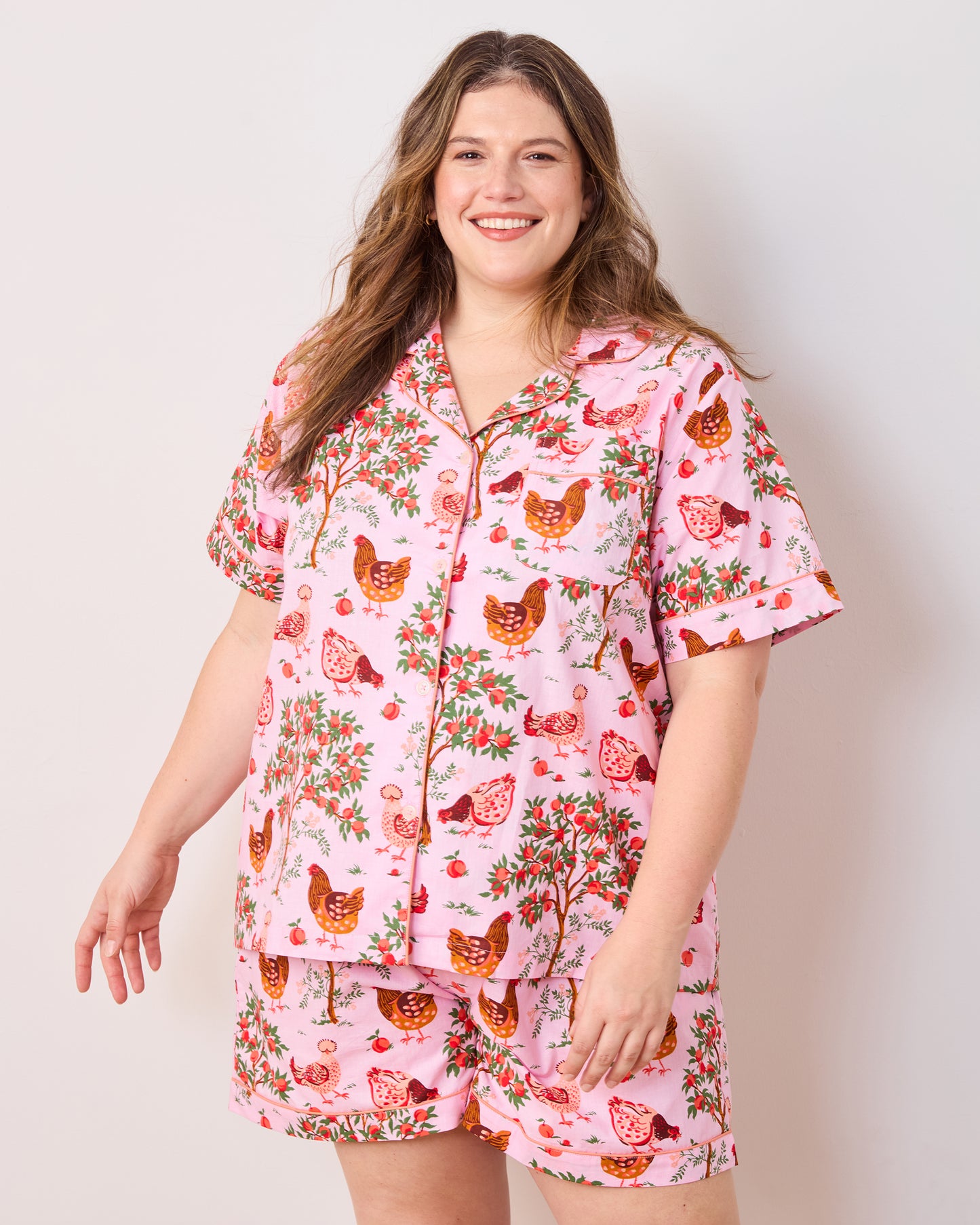 Hen House - Short PJ Set - Ballet Pink - Printfresh