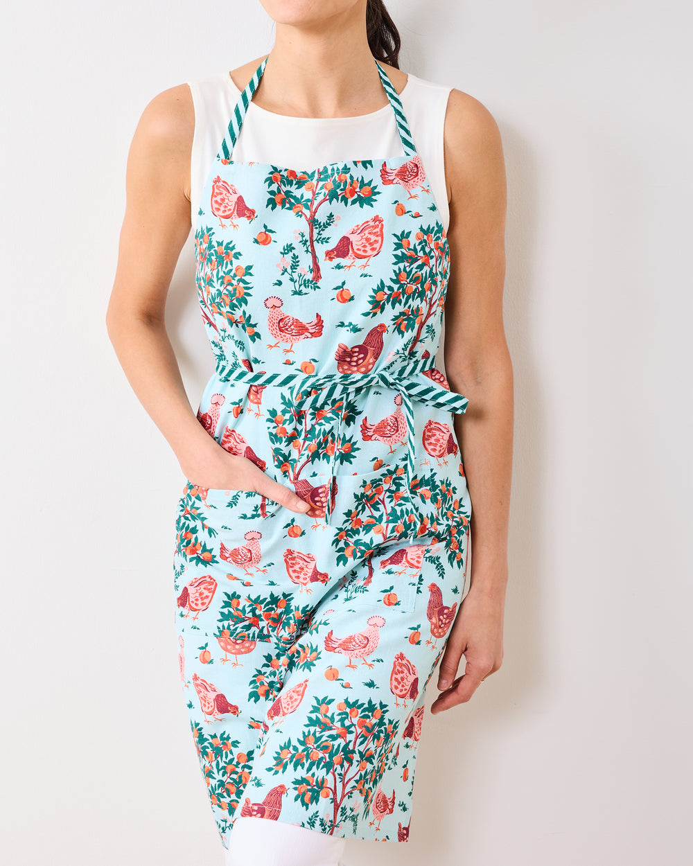 Hen House - Apron - Soft Blue - Printfresh