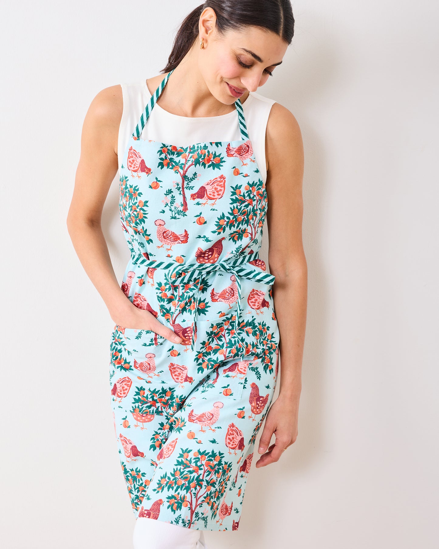 Hen House - Apron - Soft Blue - Printfresh