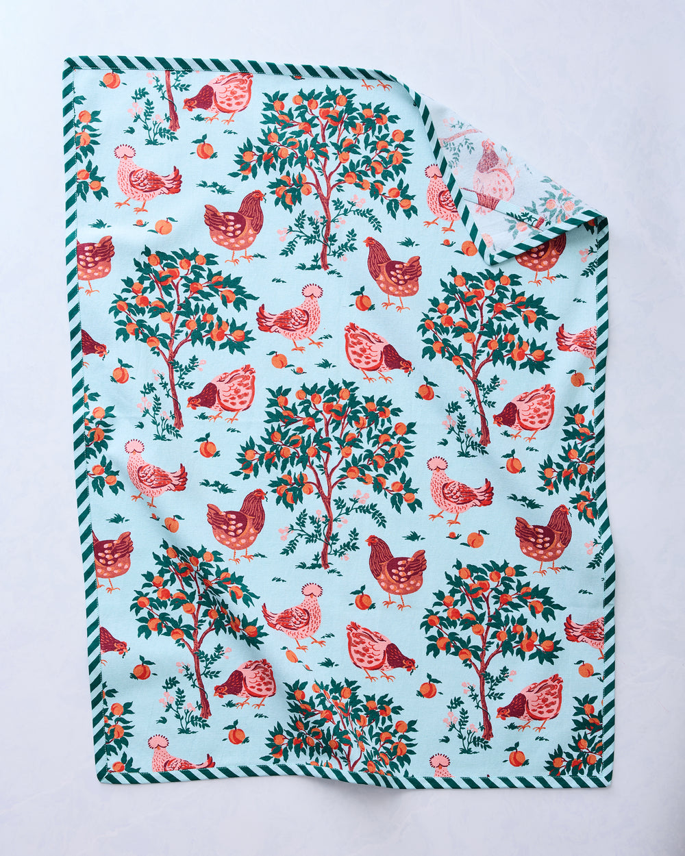 Hen House - Tea Towels Set Of 2 - Soft Blue - Printfresh