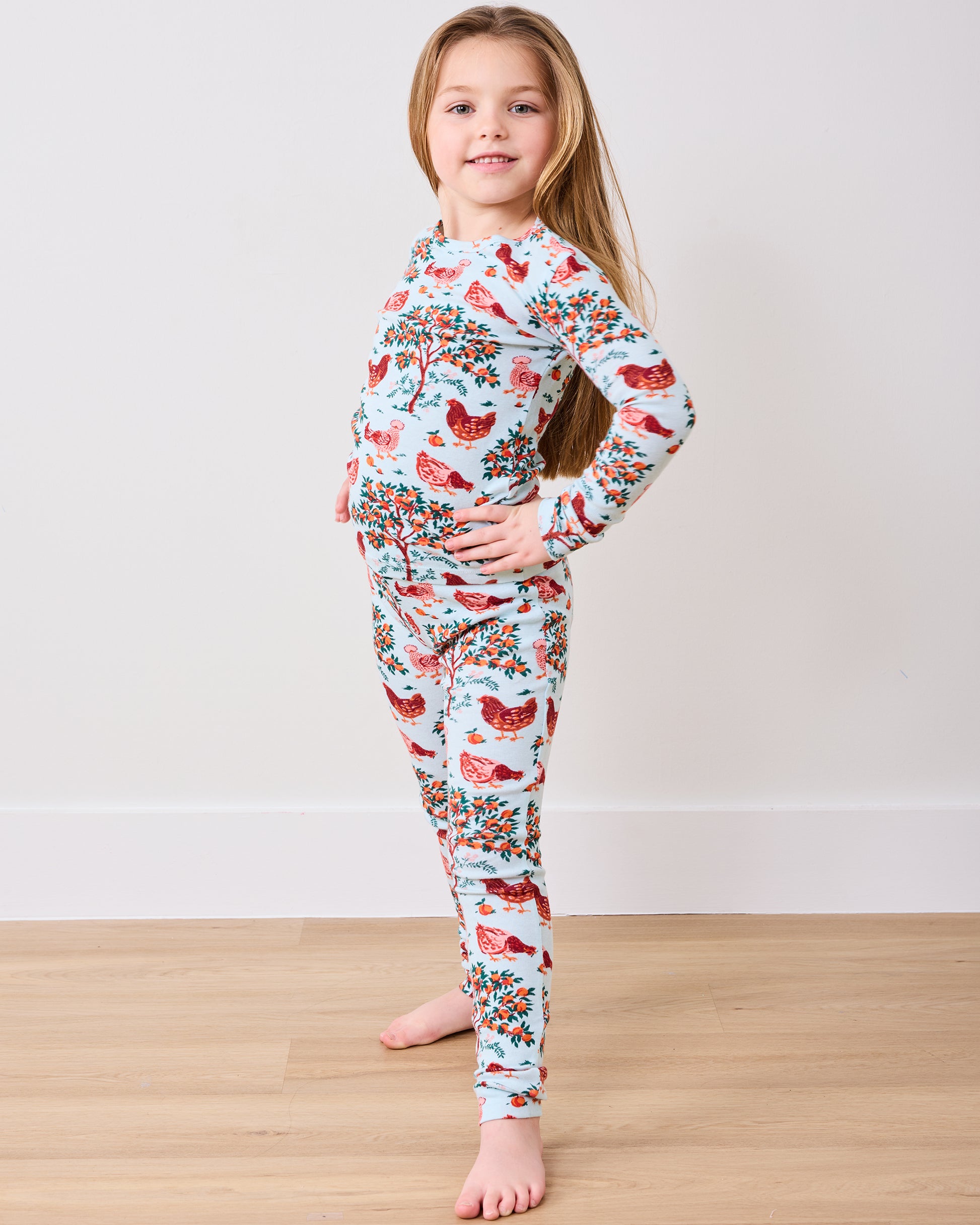 Hen House - Kids PJ Set - Soft Blue - Printfresh