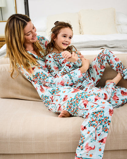 Hen House - Kids PJ Set - Soft Blue - Printfresh