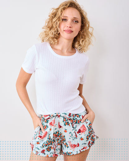 Hen House - Ruffle Shorts - Soft Blue - Printfresh