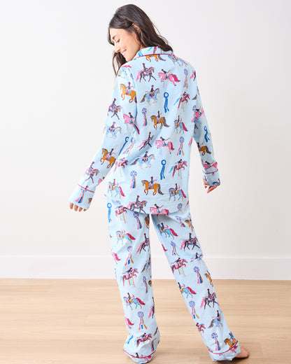 Horse Show - Long PJ Set - Blue Ribbon - Printfresh