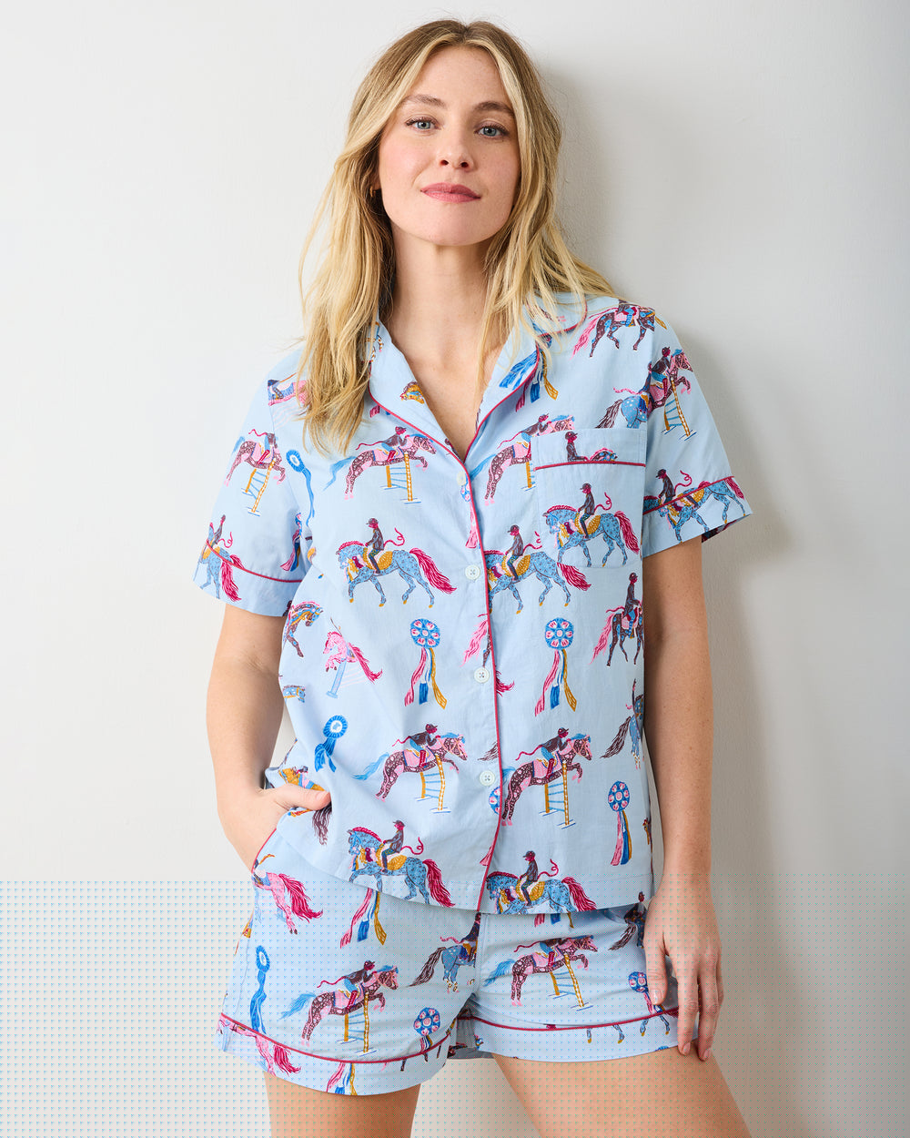 Horse Show - Short PJ Set - Blue Ribbon - Printfresh