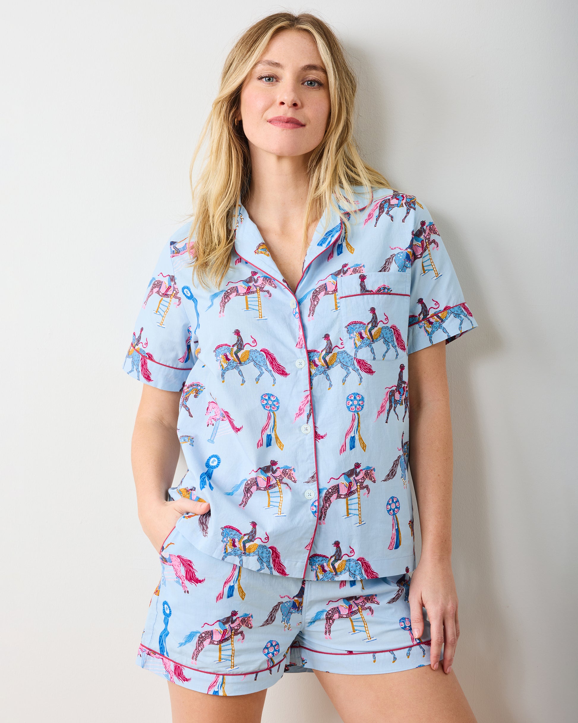 Horse Show - Short PJ Set - Blue Ribbon - Printfresh