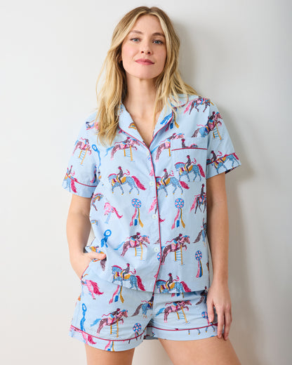 Horse Show - Short PJ Set - Blue Ribbon - Printfresh