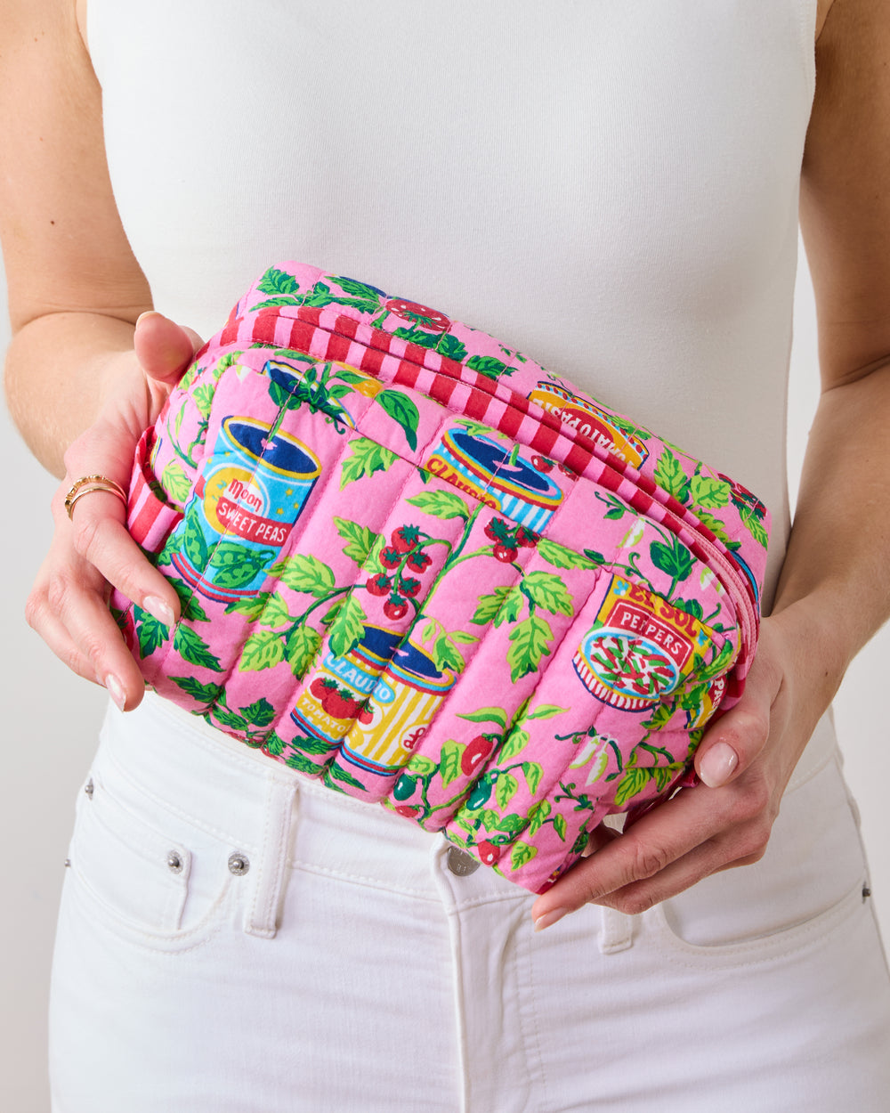Kitchen Garden - Quilted Pouch - Rose - Printfresh