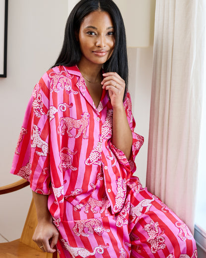 Leopard Stripes - Eco Satin Wildest Dreams Set - Pink Cabana - Printfresh