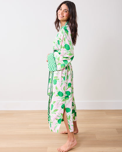 Lime Zest - Eco Satin Robe - Pink Salt - Printfresh