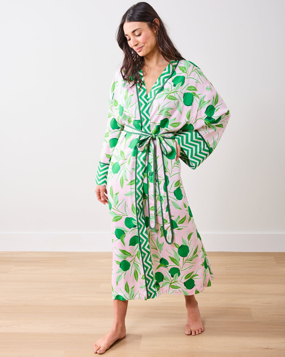 Lime Zest - Eco Satin Robe - Pink Salt - Printfresh